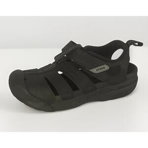 Crocs Yukon Fisherman LiteRide Sandals Mens Sz 7 Black Fishing Boating Water